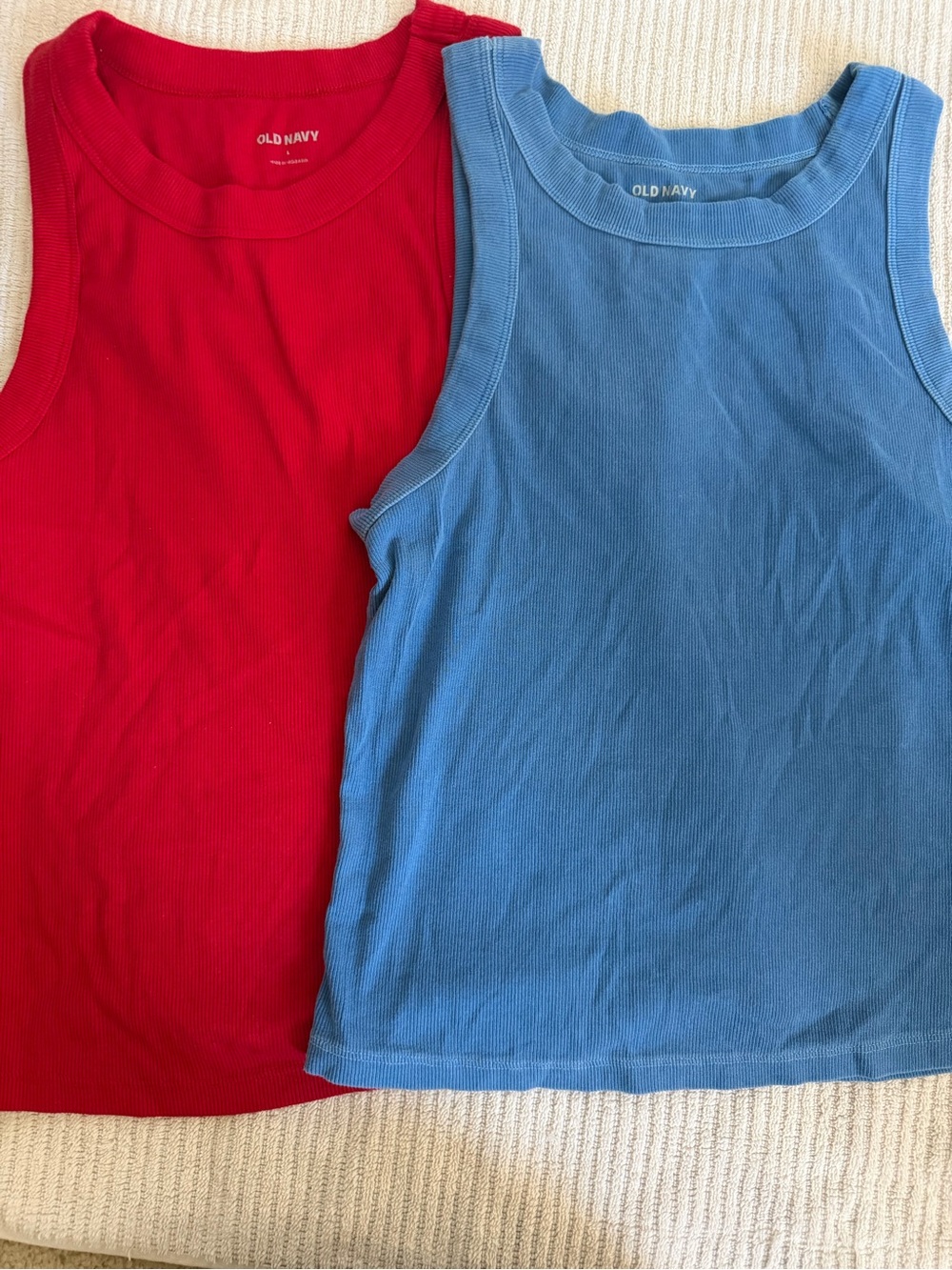 Old Navy Red and Blue Kids' Ribbed Tank Tops